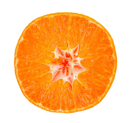 Poster - orange slice isolated on white background