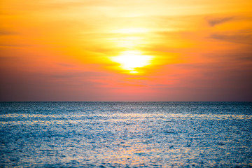 Wall Mural - beautiful sunset over blue sea