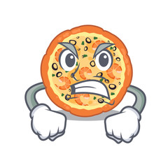 Poster - Angry seafood pizza in the mascot shape