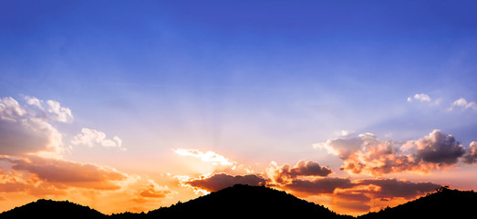 Wall Mural - world environment day concept: orange to purple gradient sky