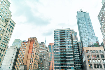 Wall Mural - New York City, USA urban cityscape skyline rooftop building skyscrapers in NYC Herald Square Midtown vintage view