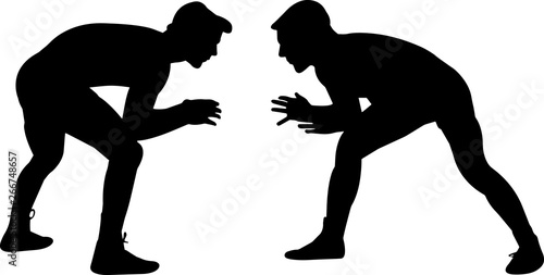 Ταπετσαρία τοιχογραφία Wrestling Men 10 isolated vector silhouette