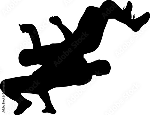 Εκτύπωση καμβά Wrestling Men 3 isolated vector silhouette