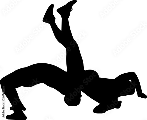 Αφίσα Wrestling Men 9 isolated vector silhouette