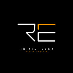 Initial R E RE minimalist modern logo identity vector