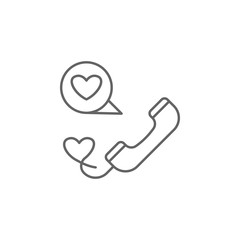 Wall Mural - Phone, hearth, talk friends icon. Element of friendship icon. Thin line icon for website design and development, app development. Premium icon