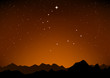 star constellations and mountain sunset