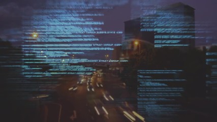 Codes and busy road.