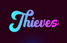 Thieves Pink Word Text Logo Icon Design For Typography