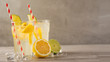 Lemonade. Drink with fresh lemons and limes. Summer mood, Lemon cocktail with juice and ice. Refreshing drink