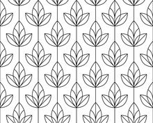 Flower Geometric Pattern. Seamless Vector Background. White And Black Ornament. Ornament For Fabric, Wallpaper, Packaging, Decorative Print