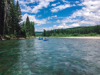 Wall Mural - Rafting the Flathead River in Glacier National Park in Montana During Summer