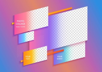 Wall Mural - Template for photo collage or infographic in modern style. Frames for clipping masks are in the vector file. Template for a photo album	