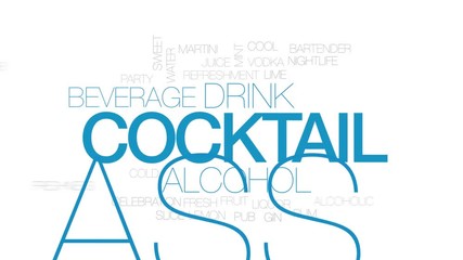 Poster - Cocktail animated word cloud. Kinetic typography.