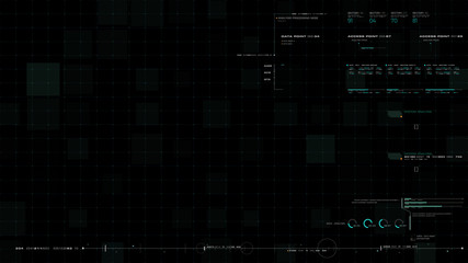 Futuristic motion graphic user interface head up display screen blank template with digital data telemetry information display for digital background graphic overlay