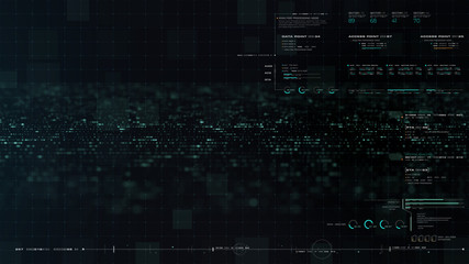 Leinwandbilder - Futuristic motion graphic user interface head up display screen blank template with digital data telemetry information display for digital background graphic overlay