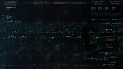 Poster - Futuristic motion graphic user interface head up display screen blank template with digital data telemetry information display for digital background graphic overlay