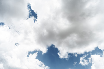 blue sky and white clouds in a clear sky