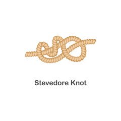 Type of nautical or marine node stevedore knot for rope.