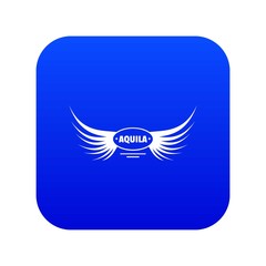 Sticker - Aquila wing icon blue vector isolated on white background