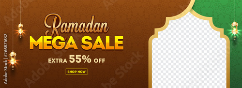Mega Sale Discount 55 Off And Best Offer Website Header Or