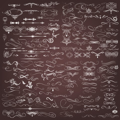 Wall Mural - Big collection of vintage decorative vector calligraphic design elements