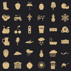 Sticker - Umbrella icons set. Simple style of 36 umbrella vector icons for web for any design