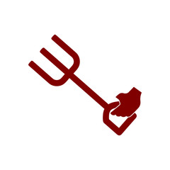 Poster - fork with hand , work took icon