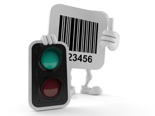 Poster - Barcode character with green light