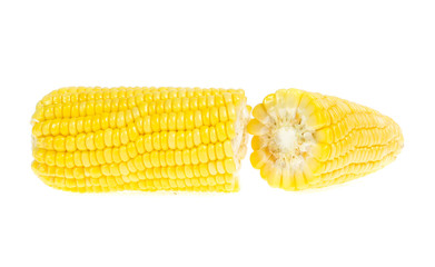 An ear of corn isolated on a white background