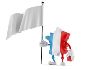 Wall Mural - France character holding blank flag