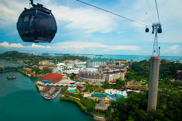 Sticker - Cable Cars in Sentosa - Singapore