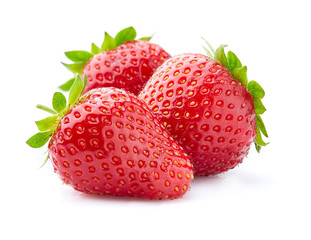 fresh strawberry with leaves