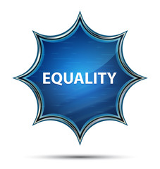 equality magical glassy sunburst blue button