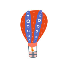 Poster - Hot Air Balloon, Summer Travel Air Vehicle Cartoon Vector Illustration