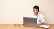 © luismolinero - Telemarketer man with surprise facial expression