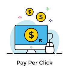 Poster - Pay per click flat icon design