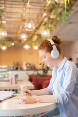 Student with headphones