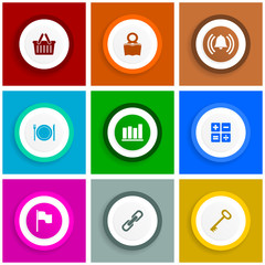 Aufkleber - Flat design icon set, internet vector illustrations, shopping, restaurant and commercial signs in eps 10
