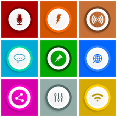Poster - Flat design icon set, internet vector illustrations, social media signs in eps 10
