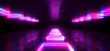 Stage Neon Construction Laser Show Glowing Purple Blue Lights Vibrant Reflective Dark Concrete Grunge Underground Club Space Fluorescent Modern Retro 3D Rendering