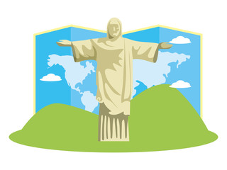 Wall Mural - christ redeemer flat style