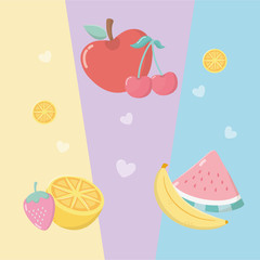 Poster - fresh and tropical fruits