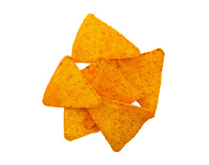 Nachos isolated on the white background