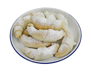 Poster - Fresh roll puff pastries isolated on a white background