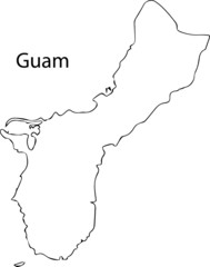 Wall Mural - guam - high detailed outline map