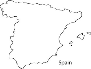 Wall Mural - spain - high detailed outline map