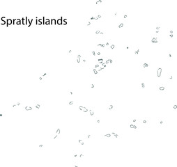 Wall Mural - spratly islands - high detailed outline map