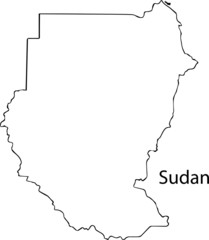 Wall Mural - sudan - high detailed outline map