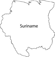 Wall Mural - suriname - high detailed outline map